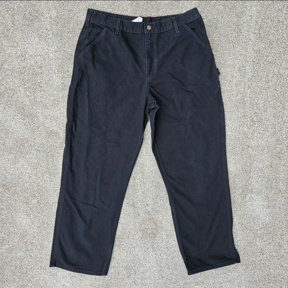 Carhartt Pants Dungaree Fit Cargo Work Pants Black B11 BLK Men's Size 38x32